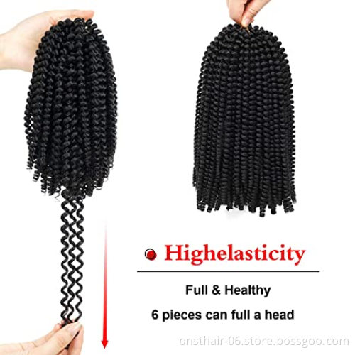 8inch Linda Purple spring twist hair 65g natural ombre pre twisted Crochet Braiding pre looped passion twist hair box braids